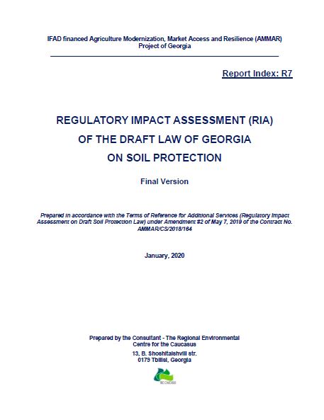 REGULATORY IMPACT ASSESSMENT (RIA) OF THE DRAFT LAW OF…